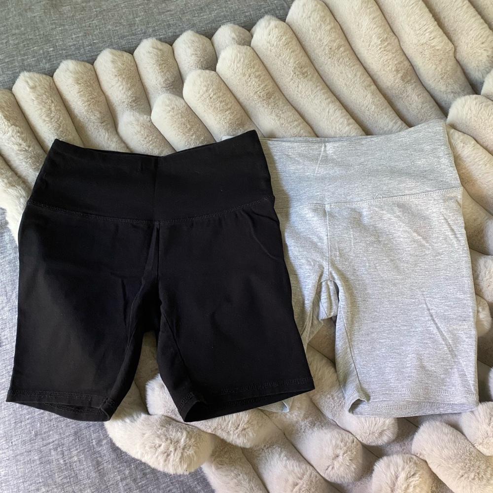 2 pairs RBX Women's Bike Shorts - Black & Light Gray Twin Pack